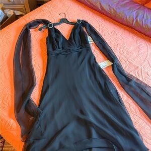 Demetrios Elegant Black Evening Dress